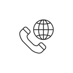 International call icon. High quality black vector illustration.