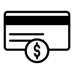 Dollar Credit Card Flat Icon Isolated On White Background