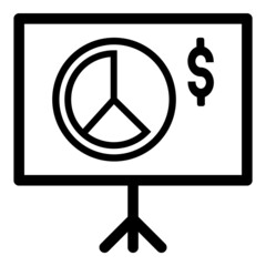 Pie Chart Finance Presentation Flat Icon Isolated On White Background