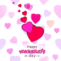 Valentinstag , Herzen, Beschriftung, Vektorgrafik