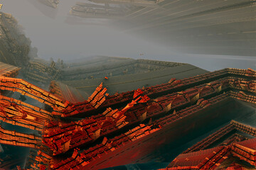 Fantasy illustration. Destruction.