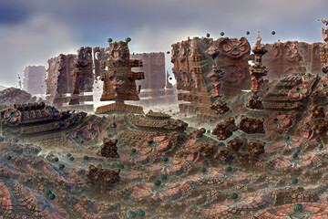 Fantasy illustration. Destruction.