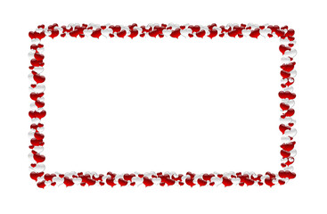 frame with red and white hearts