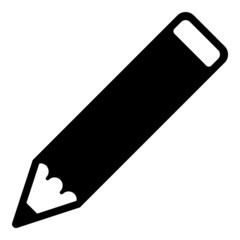 Pencil Flat Icon Isolated On White Background