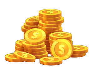 Vector cartoon style illustration of coins stack