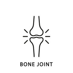 Human Knee Bone Joint Line Icon. Anatomy Leg Skeleton Linear Pictogram. Arthritis, Osteoporosis Illness of Bone Joint Outline Icon. Orthopedic Health. Editable Stroke. Isolated Vector Illustration