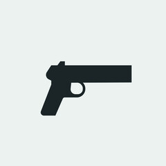 Pistol gun vector icon illustration sign 