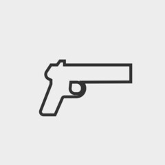 Pistol gun vector icon illustration sign 