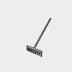 Rake vector icon illustration sign 