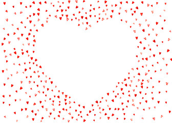 Obraz premium Heart frame for Valentines day with pink glitter. February 14th day. Vector confetti for heart frame template. Grunge hand drawn texture. Love theme for party invite, retail offer and ad.