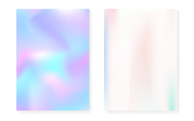 Naklejka premium Holographic gradient background set with hologram cover.