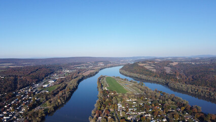 aerial view of river