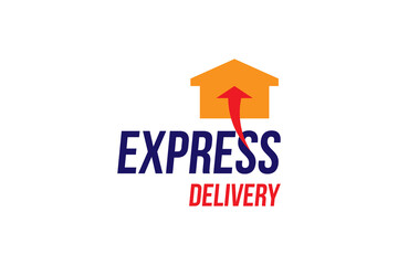 Express delivery icon. Fast shipping inscription on white background. Flat vector illustration EPS10.
