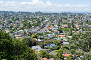 Overlooking the suburb of Mt Roskill in Auckland, New Zealand