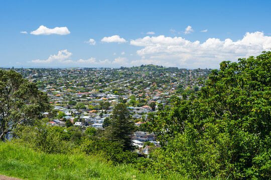 Overlooking the suburb of Mt Eden in Auckland, New Zealand