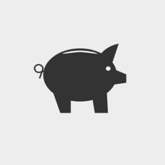 Pig vector icon illustration sign 