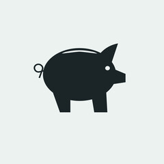 Pig vector icon illustration sign 