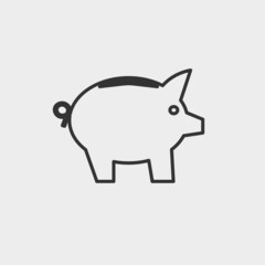 Pig vector icon illustration sign 