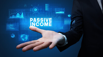 Hand of Businessman holding motivational message