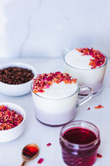 Valentine's Day Hibiscus Rose Tea Latte