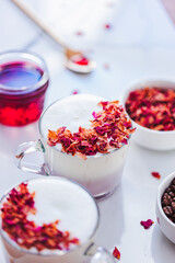 Valentine's Day Hibiscus Rose Tea Latte