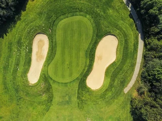 Poster Aerial top view of a golf course © Leve Leve/Wirestock