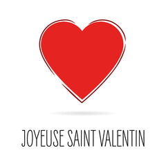 Joyeuse Saint Valentin - Heart icon and text on a white background