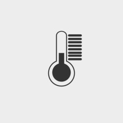 Thermometer vector icon solid grey