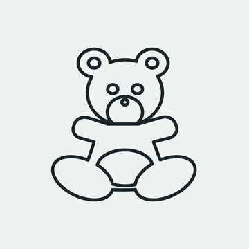 teddy bear vector icon solid grey