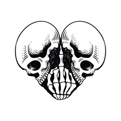 tattoo design skull with hand fucking love