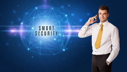 businessman thinking about security