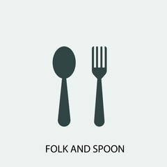 fork and spoon vector icon illustration sign 