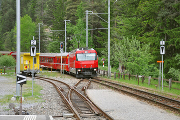 Passenger train arrives to the platform.
