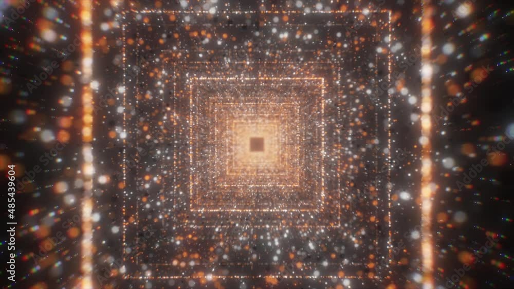 Poster square tunnel with sequins. motion. traffic in tunnel with lot of colorful parking spots. beautiful 