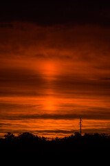 sunset over the city