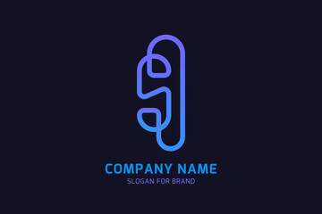 Original letter S for creative logo design. Vector sign for a company logotype on a dark background. Flat illustration EPS10.