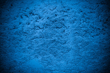 Old wall pattern texture cement blue dark abstract  blue color design are light with black gradient background.