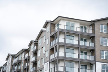 Large apartment complex buildings at Tacoma in Washington