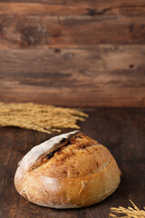 sour dough on wood table in kitchen