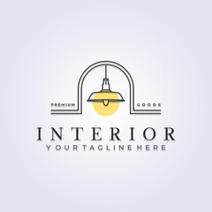 interior, furniture, cozy decor logo vector illustration design, home decor logo design line art simple minimalist