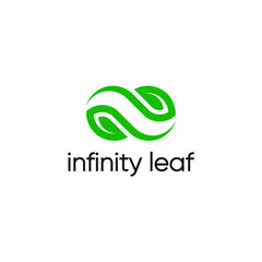 Vector abstract, shape leaves infinity as a logo or symbol 