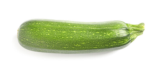 One raw ripe zucchini isolated on white