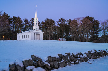 Small chapel in the snow