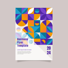 Flat design geometric business flyer. - Vector.