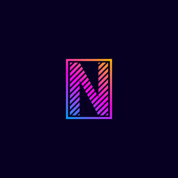letter n colorful monogram logo design