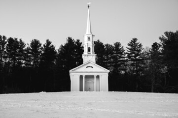 Small chapel in black and white