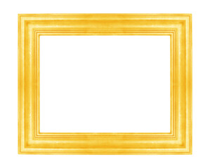 The antique gold frame on the white background