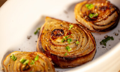 Sweet white onions roasted in butter, delicious as a side dish or part of a vegetarian meal