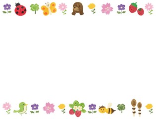 春の手描き風イラスト　フレーム枠