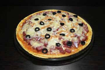 homemade pizza with sausage